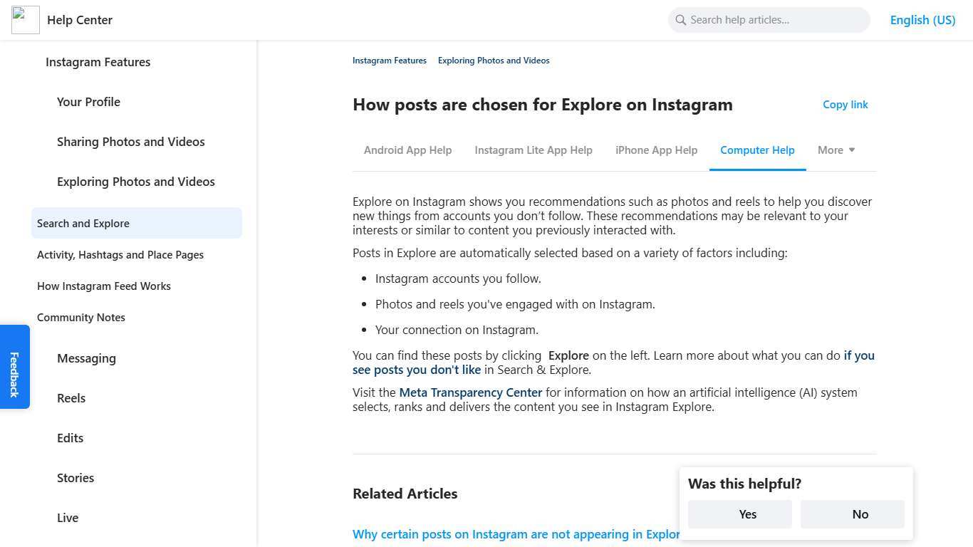 How posts are chosen for Explore on Instagram Instagram Help Center